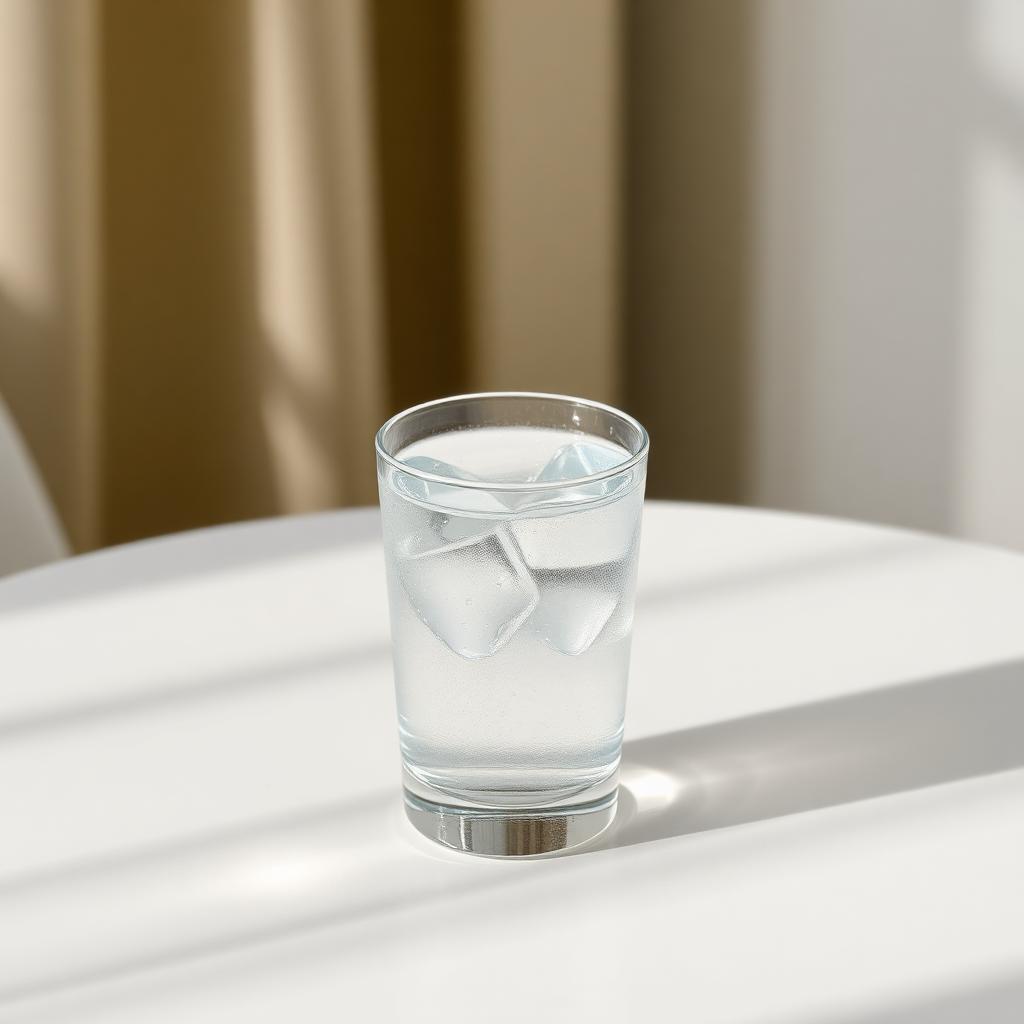 Glass of chilled water on a table