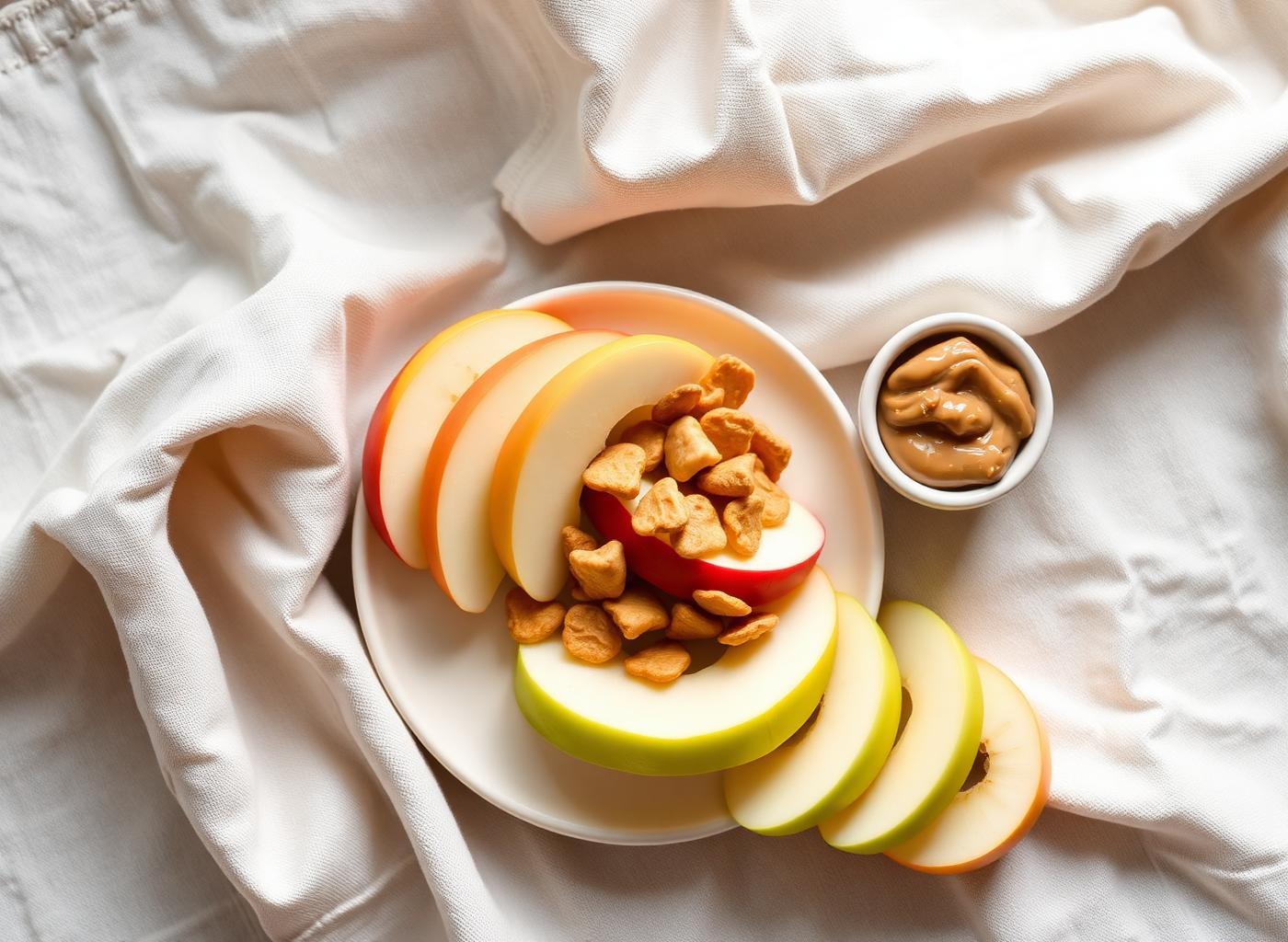 Having a satisfying snack on hand, like apple slices and crisps, can help curb impulse purchases at the supermarket